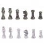 Шахматы с гравировкой "Турнирные" доска 36х36 змеевик серый мрамор 126141