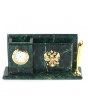 Настольный мини-набор "Гербовый" камень змеевик 113485