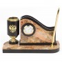 Письменный мини-набор из натуральной яшмы с гербом России