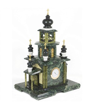 Часы "Храм" камень змеевик мрамор малый 117711