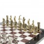 Набор сувенирных шахмат "Минотавр" доска 36х36 см камень лемезит мрамор фигуры металлические