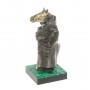 Бронзовая статуэтка "Конь в пальто" из малахита 127552