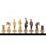 Подарочные шахматы "Деревенские" бронзовые, доска каменная 40х40 см 120035