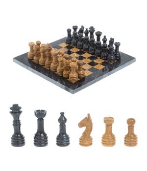 Шахматы "Шах и мат" из мрамора и ракушечника доска 25х25 см (6) 127476