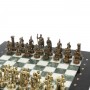 Шахматы "Римляне" фигуры золото / бронза доска 28х28 см из мрамора и змеевика 127716