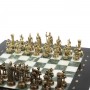 Шахматы "Римляне" фигуры золото / бронза доска 28х28 см из мрамора и змеевика 127716