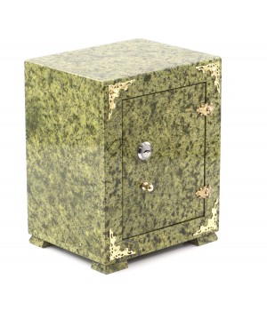 Оригинальный сейф из камня змеевик светло-зеленый 19х15,5х24 см