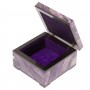 Шкатулка из камня чароит 7х7х4,5 см / шкатулка в подарок / для хранения ювелирных украшений, бижутерии