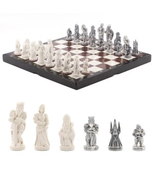 Шахматы с оригинальными фигурами "Средневековье" 40х40 см камень лемезит мрамор 119964