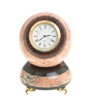 Сувенирные часы "Шар Антистресс" розовый мрамор 10 см 123603