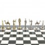 Подарочные шахматы с фигурами из металла "Древний Египет" доска 32х32 см из камня мрамор