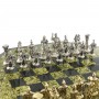 Шахматный стол "Римские воины" камень змеевик / Шахматы подарочные / Шахматы каменные / Шахматы металлические / Шахматный набор