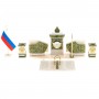 Письменный прибор с гербом и флагом России камень мрамор, змеевик 123784