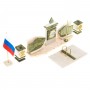 Письменный прибор с гербом и флагом России камень мрамор, змеевик 123784
