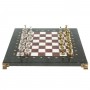Подарочные шахматы с металлическими фигурами "Дон Кихот" доска 28х28 см из камня лемезит мрамор