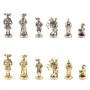 Шахматы с металлическими фигурами "Средневековье" доска 44х44 см из натурального камня мрамор