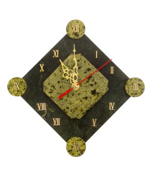 Часы настенные "Элегант" камень змеевик / часы на стену / кварцевые часы / интерьерные часы / подарочные часы