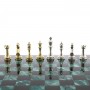 Шахматы из камня "Стаунтон" доска 40х40 см змеевик фигуры металл / Шахматы настольные / Набор шахмат / Шахматы сувенирные