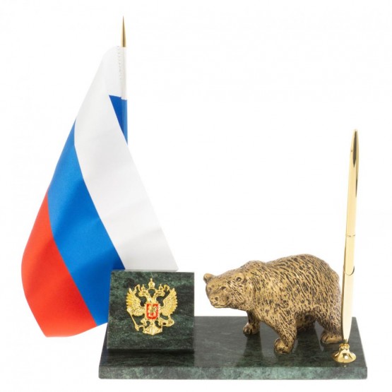Флагшток с ручкой "Медведь" из змеевика 129630