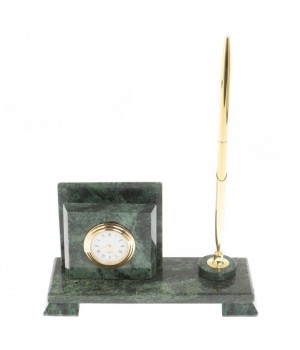 Настольная визитница из камня змеевик 113276