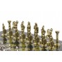Шахматы сувенирные Александр Македонский" доска 36х36 см из натурального камня змеевик фигуры металлические