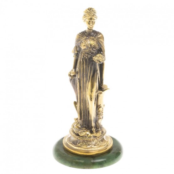 Бронзовая статуэтка "Хозяйка медной горы" на нефрите 130035