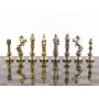 Шахматы "Ренесанс" доска 36х36 см змеевик фигуры цвет золото - серебро / Шахматы подарочные / Набор шахмат / Настольная игра