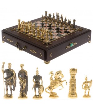 Шахматный ларец "Римские" из бронзы и креноида 130041