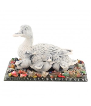 Сувенир "Утка с утятами" из мрамолита 119854