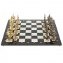 Шахматы с фигурами из бронзы "Русские" доска мрамор долерит 37х37 см 129724