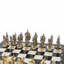 Шахматы с фигурами из бронзы "Русские" доска мрамор долерит 37х37 см 129724