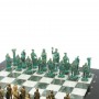 Шахматы "Римляне против Галлов" фигуры бронза / патина 36х36 см мрамор змеевик 128376