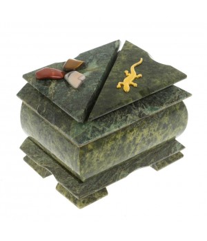 Шкатулка "Оригинал" из змеевика 11,5х8,5х8,5 см 129116