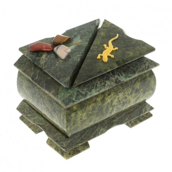 Шкатулка "Оригинал" из змеевика 11,5х8,5х8,5 см 129116